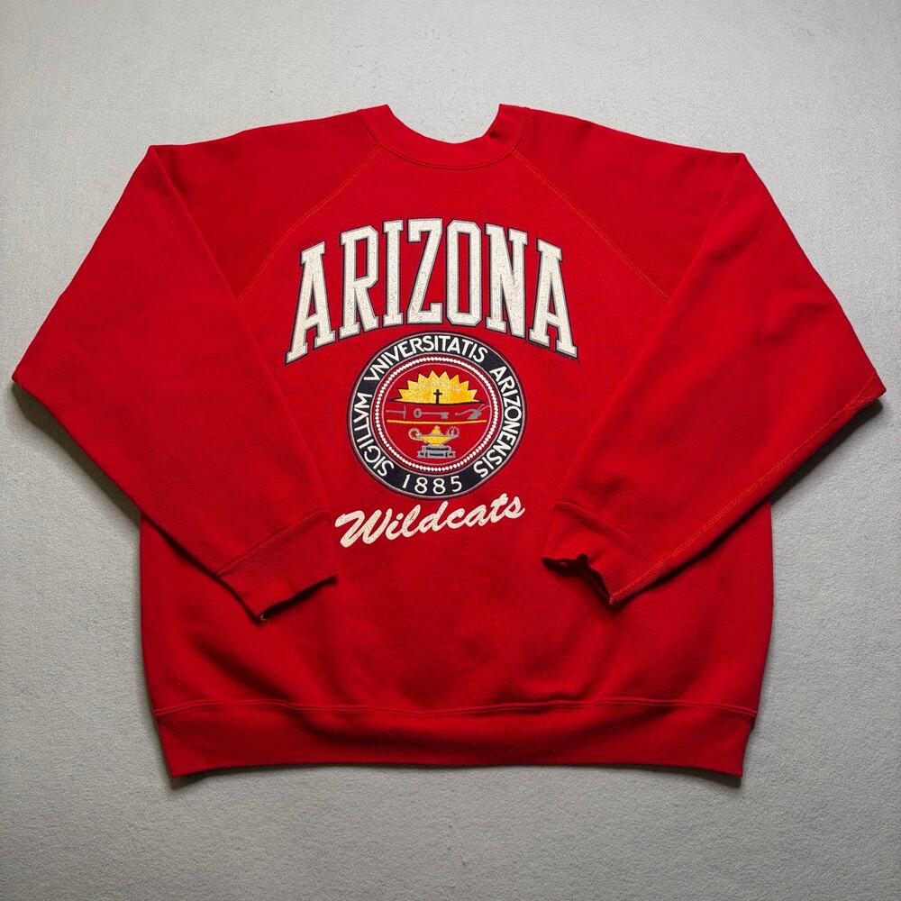 Vintage Arizona Wildcats Crewneck Sweatshirt XL Red USA Made 90s Discus Athletic